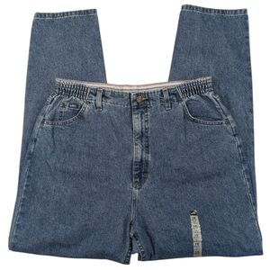 Vintage 90s Lee Relaxed Fit, High Waist, Tapered Leg W Side Elastic. 16Med